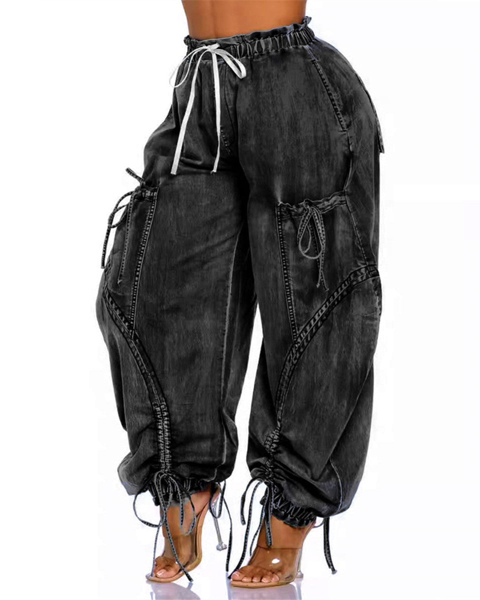 Pocket Play Balloon-Leg Denim Joggers