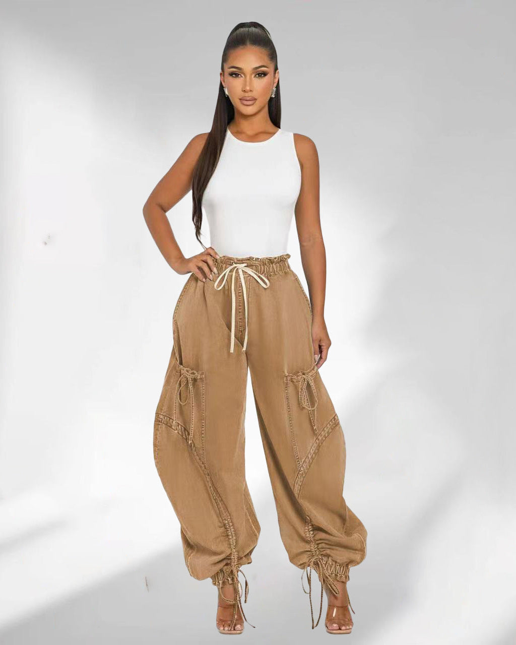 Pocket Play Balloon-Leg Denim Joggers