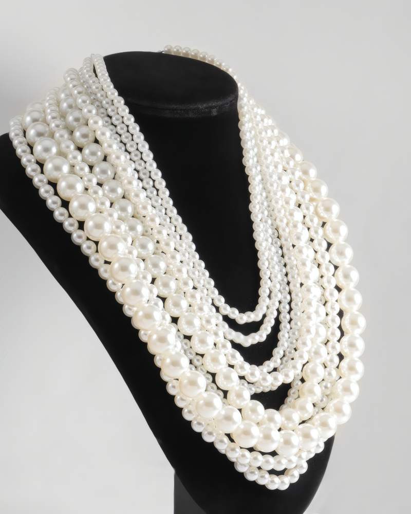 Twisted Layers Pearl Necklace