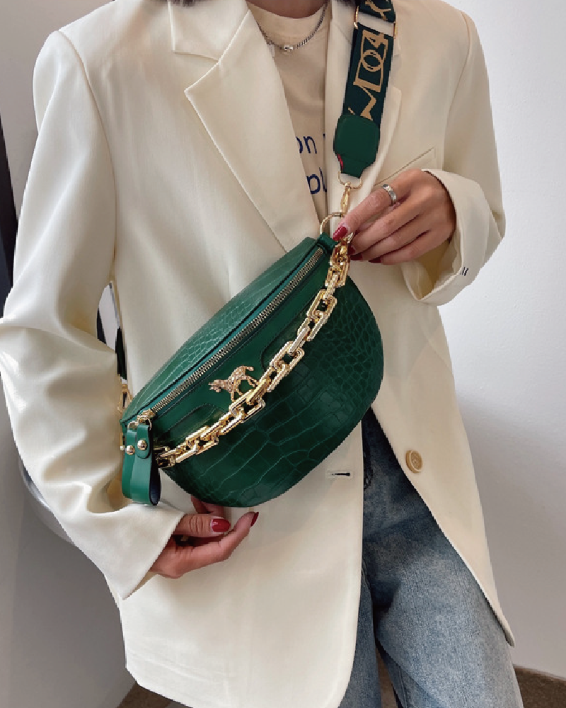 Chain Reaction Wide-Strap Belt Bag