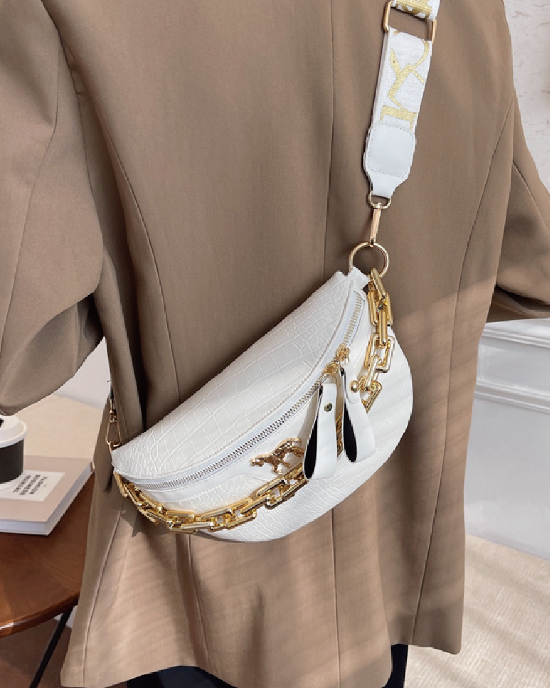 Chain Reaction Wide-Strap Belt Bag