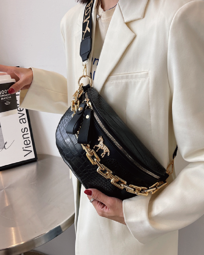 Chain Reaction Wide-Strap Belt Bag