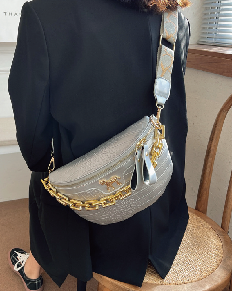 Chain Reaction Wide-Strap Belt Bag
