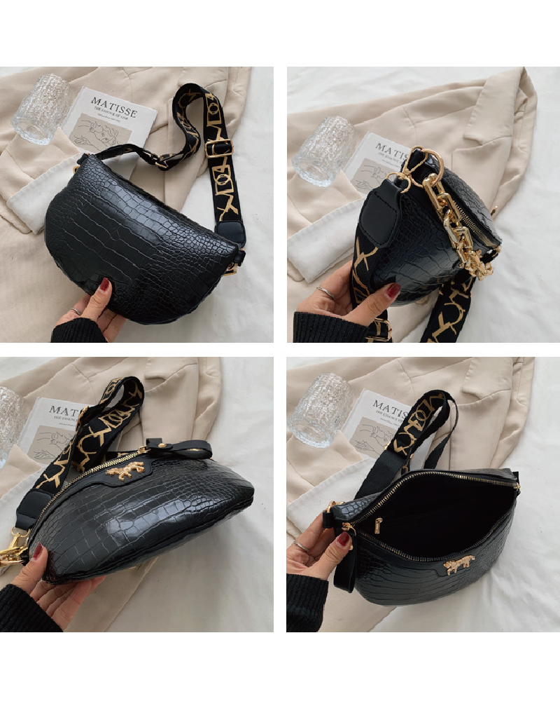 Chain Reaction Wide-Strap Belt Bag