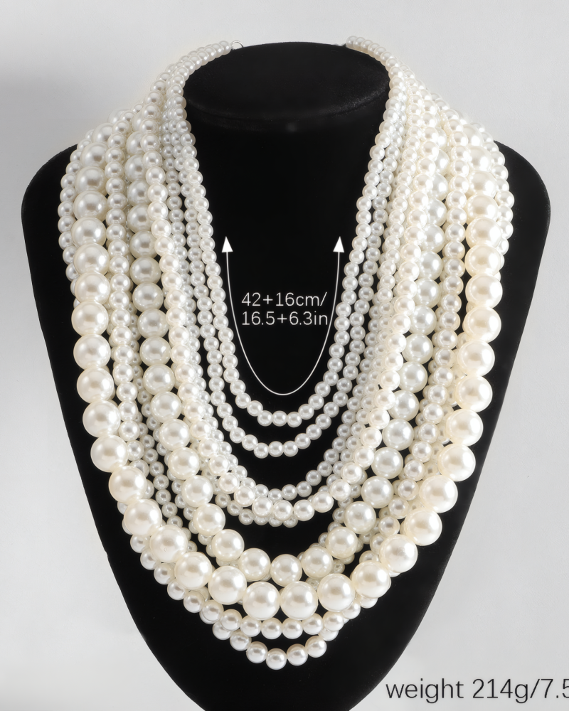 Twisted Layers Pearl Necklace