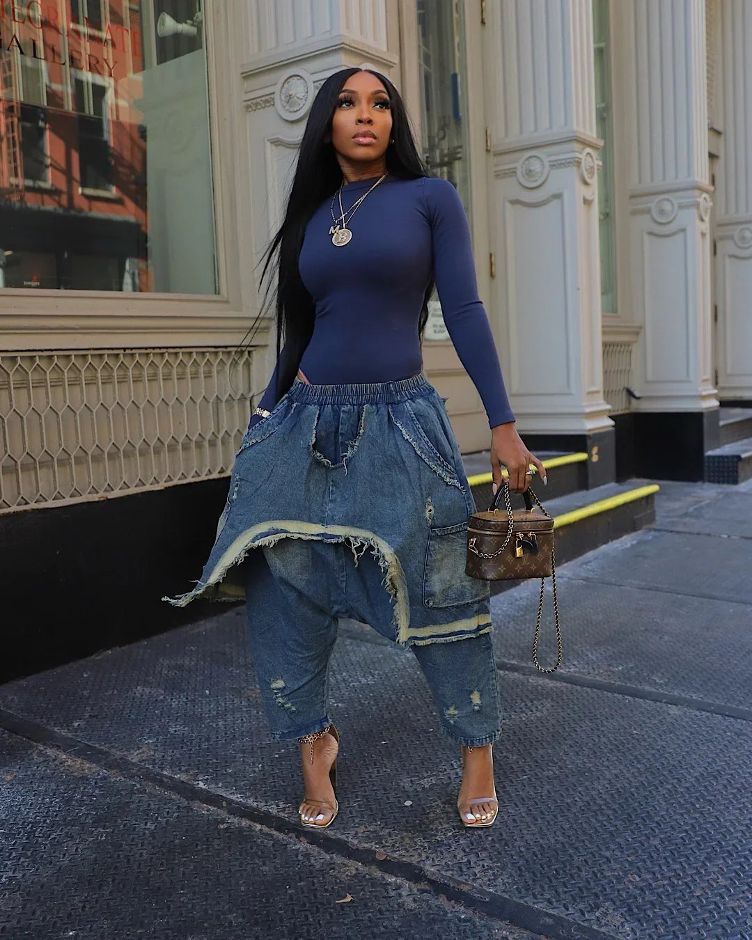 Fray Play Denim Harem Pants