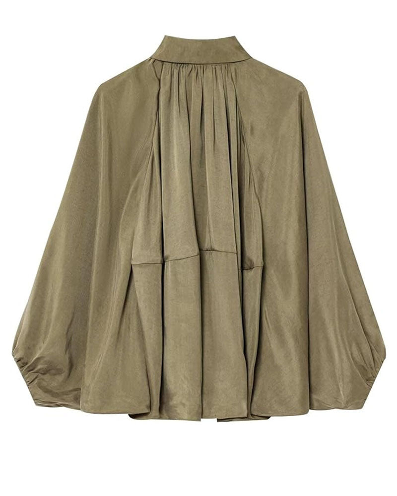 Soft Volume Batwing Bomber Jacket