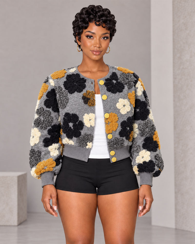 Bloom Shift Floral Bomber Jacket