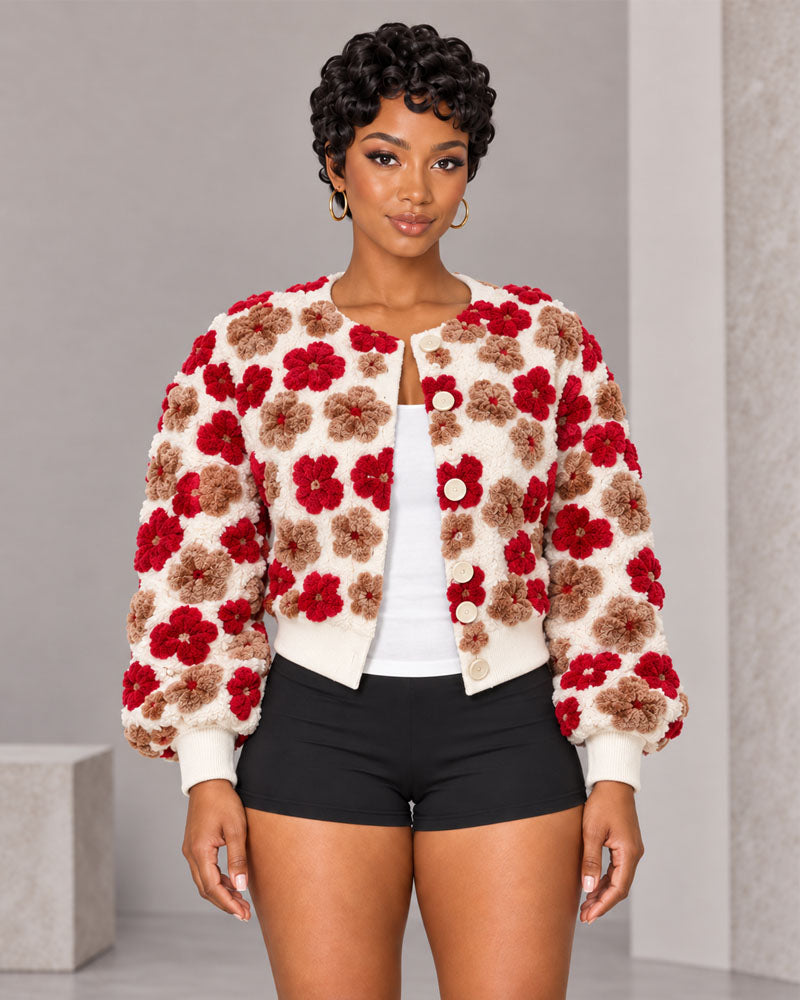 Bloom Shift Floral Bomber Jacket