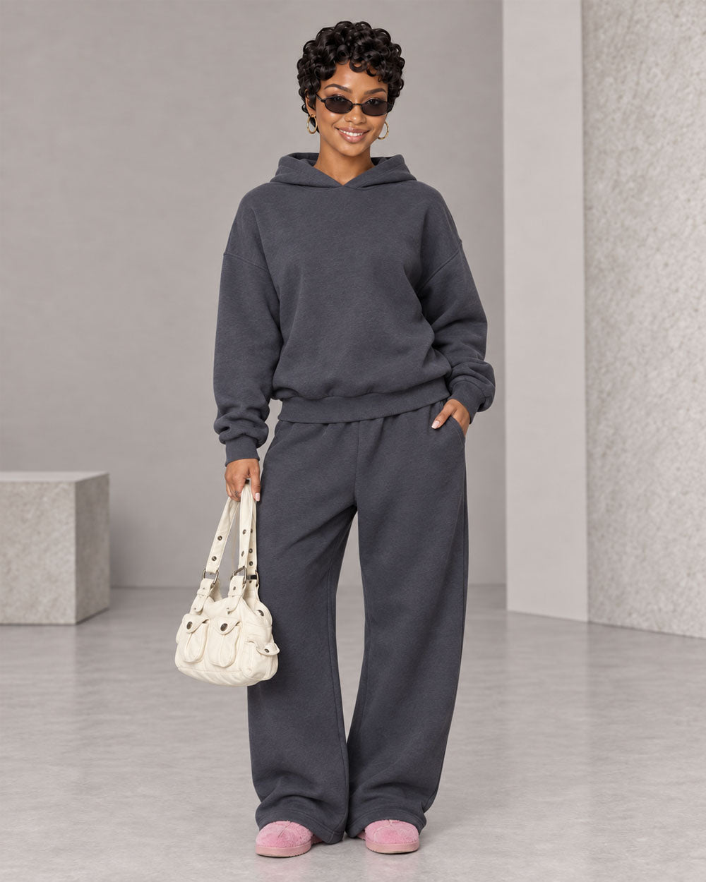 Bow Note Hoodie Pant Set