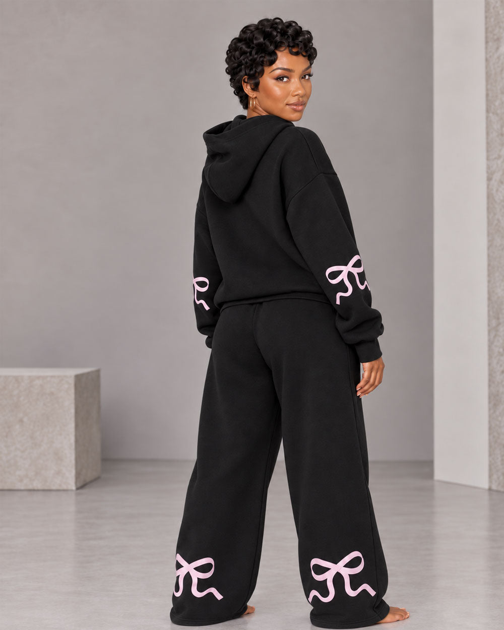 Bow Note Hoodie Pant Set
