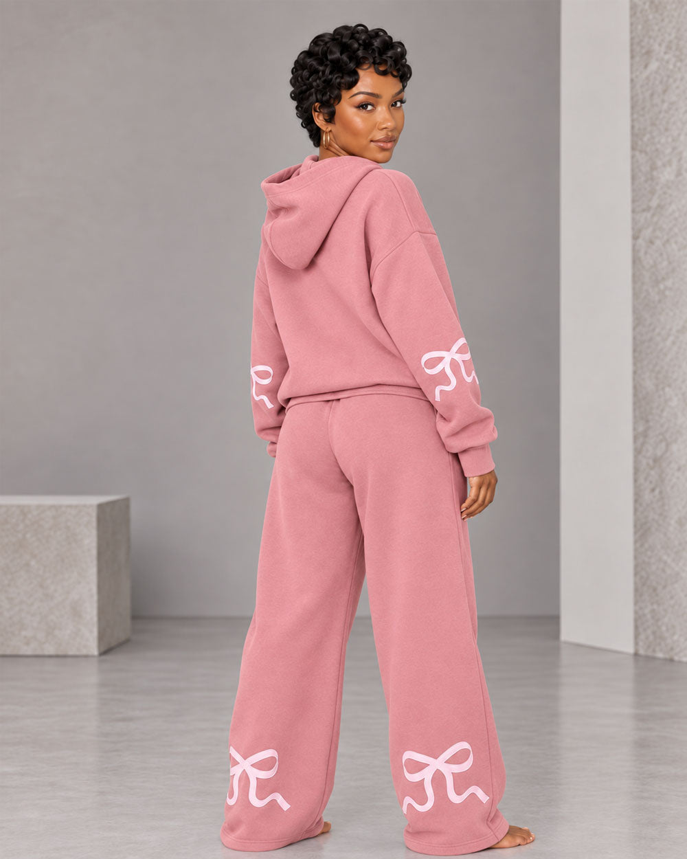 Bow Note Hoodie Pant Set
