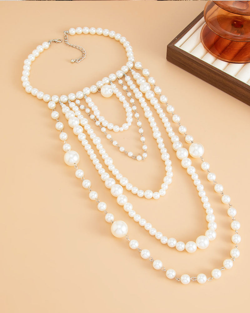 Twisted Layers Pearl Necklace