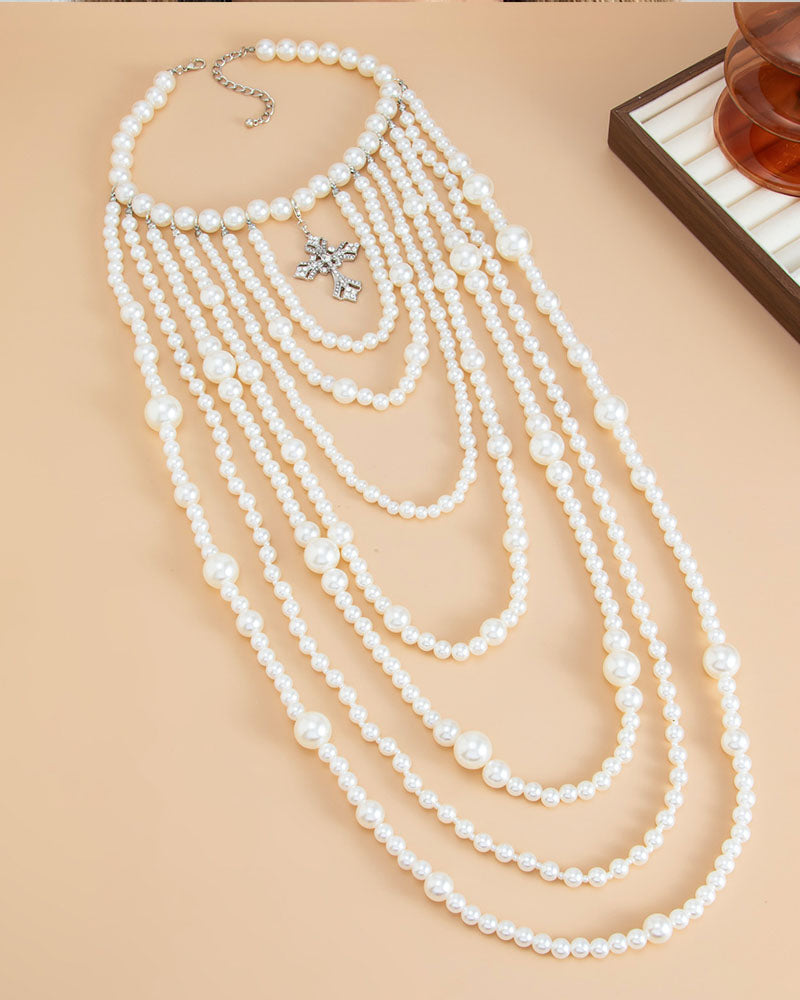 Twisted Layers Pearl Necklace