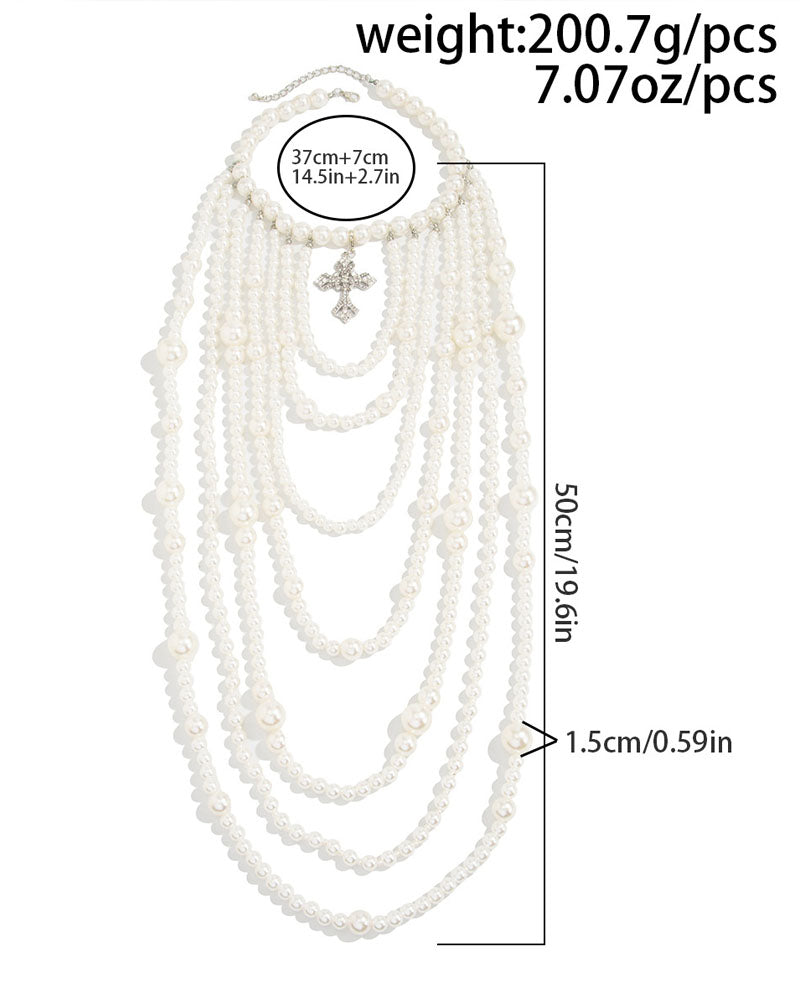 Twisted Layers Pearl Necklace