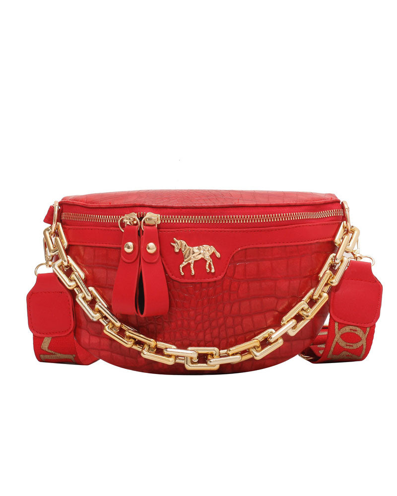 Chain Reaction Wide-Strap Belt Bag