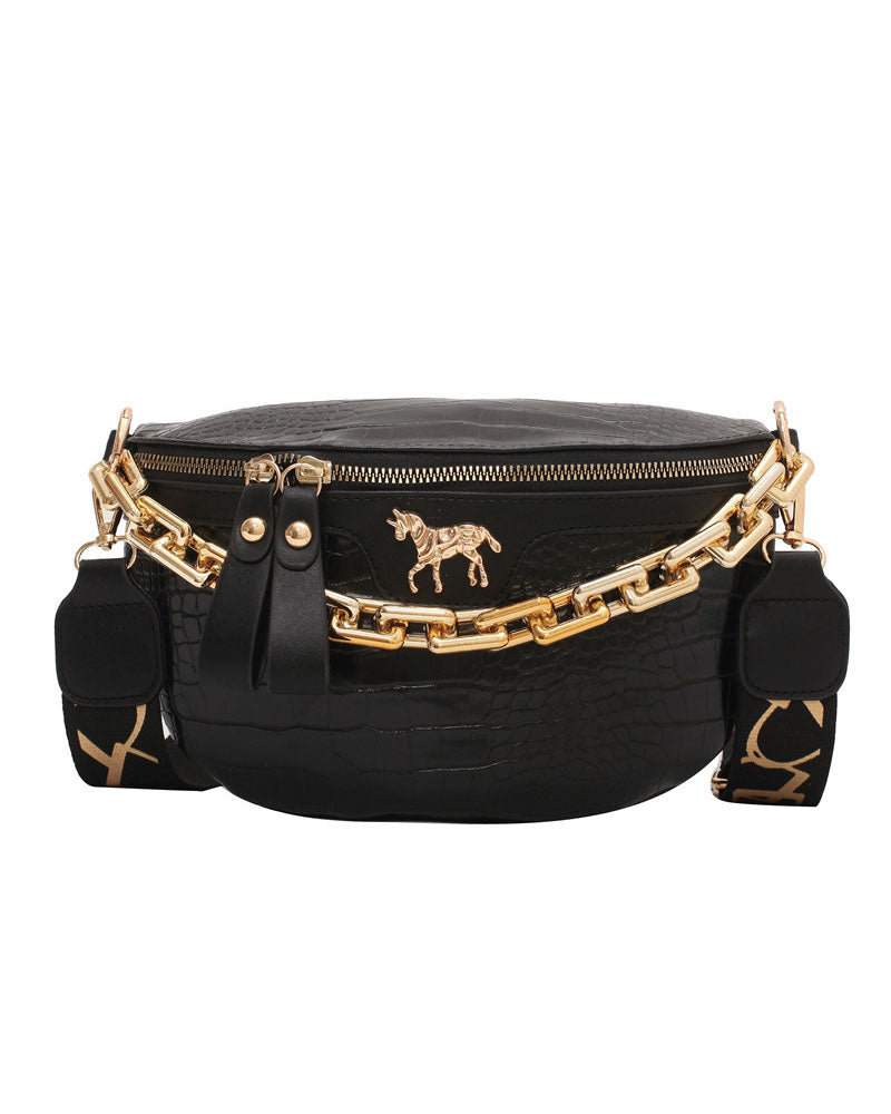 Chain Reaction Wide-Strap Belt Bag