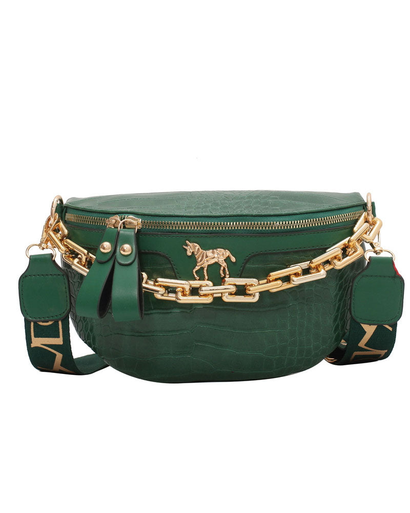 Chain Reaction Wide-Strap Belt Bag