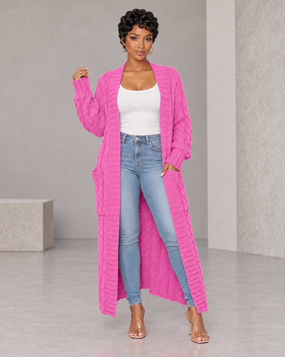 Cable Comfort Maxi Knit Cardigan