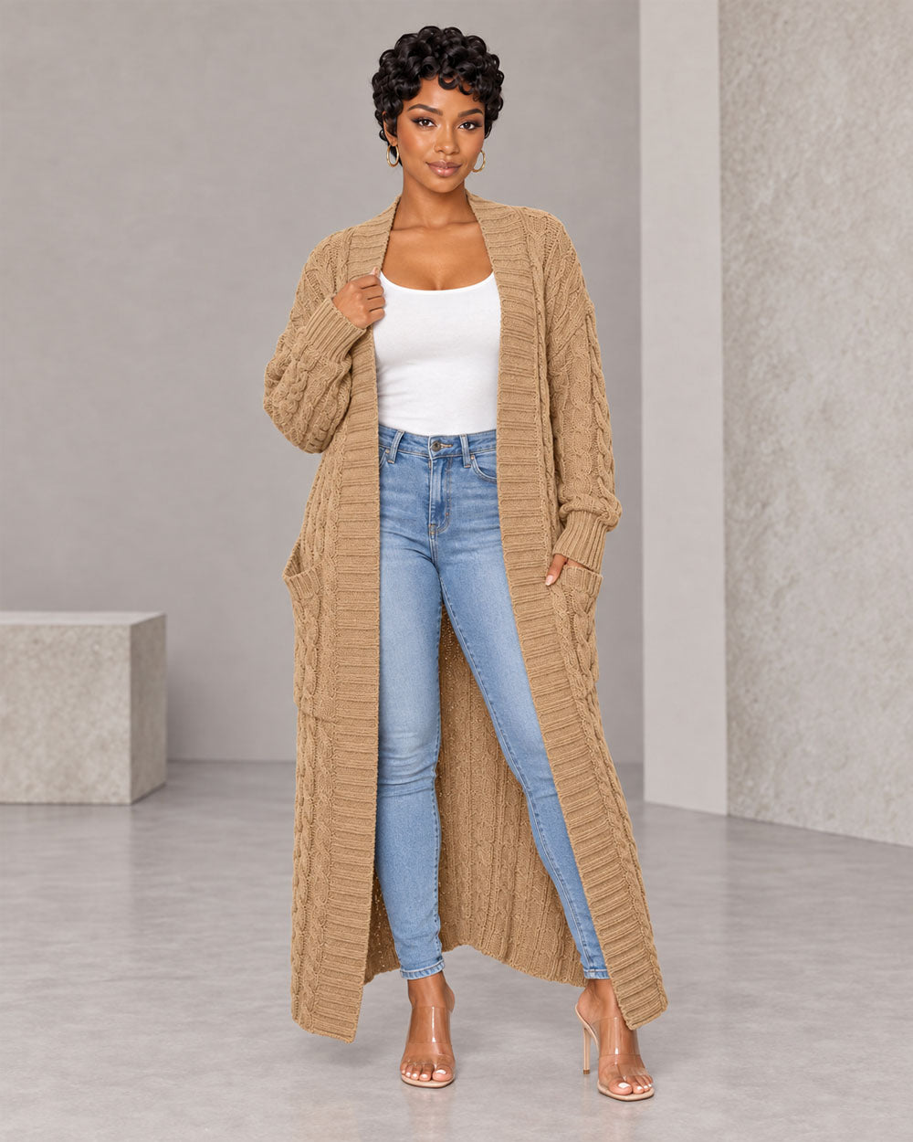 Cable Comfort Maxi Knit Cardigan