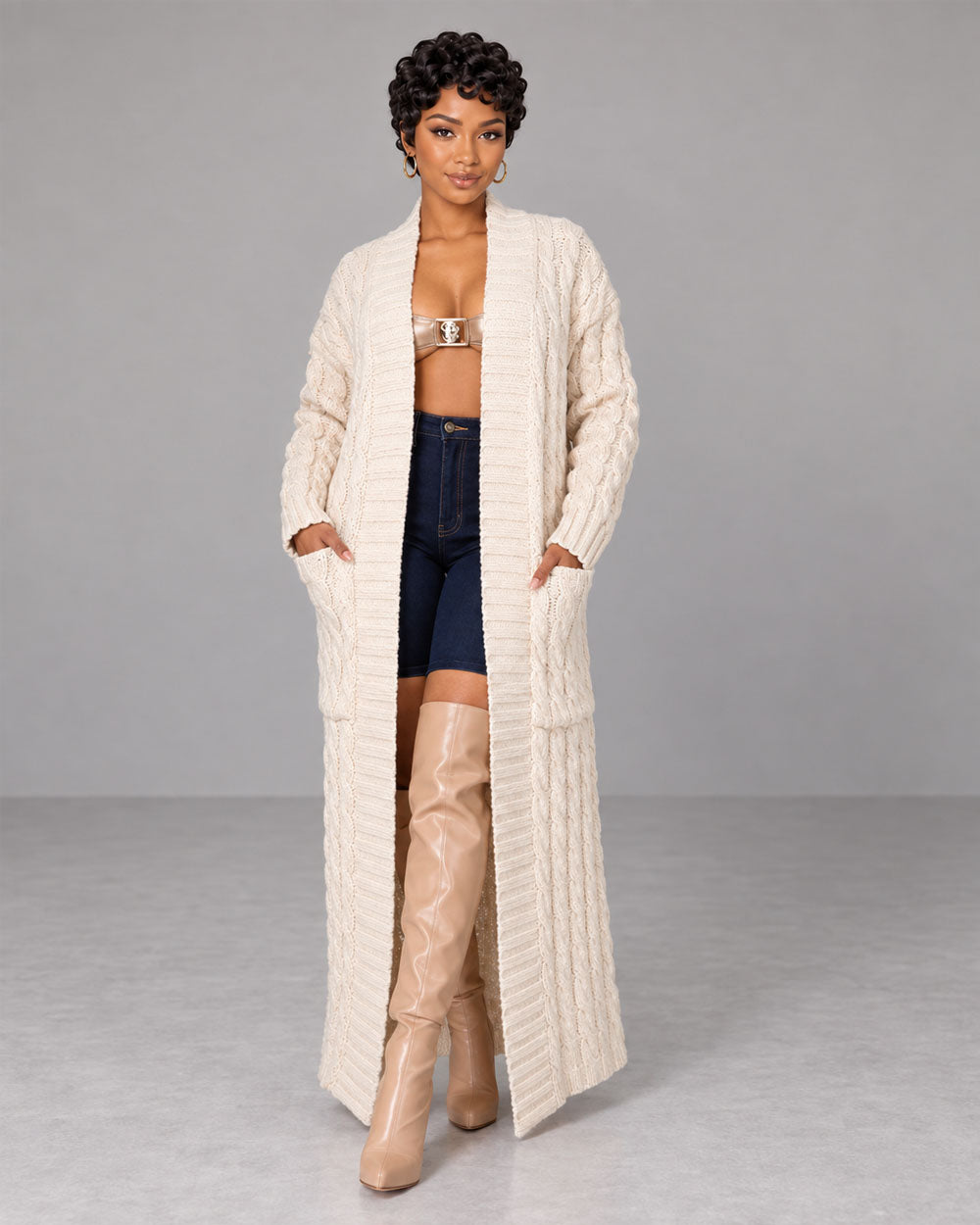 Cable Comfort Maxi Knit Cardigan