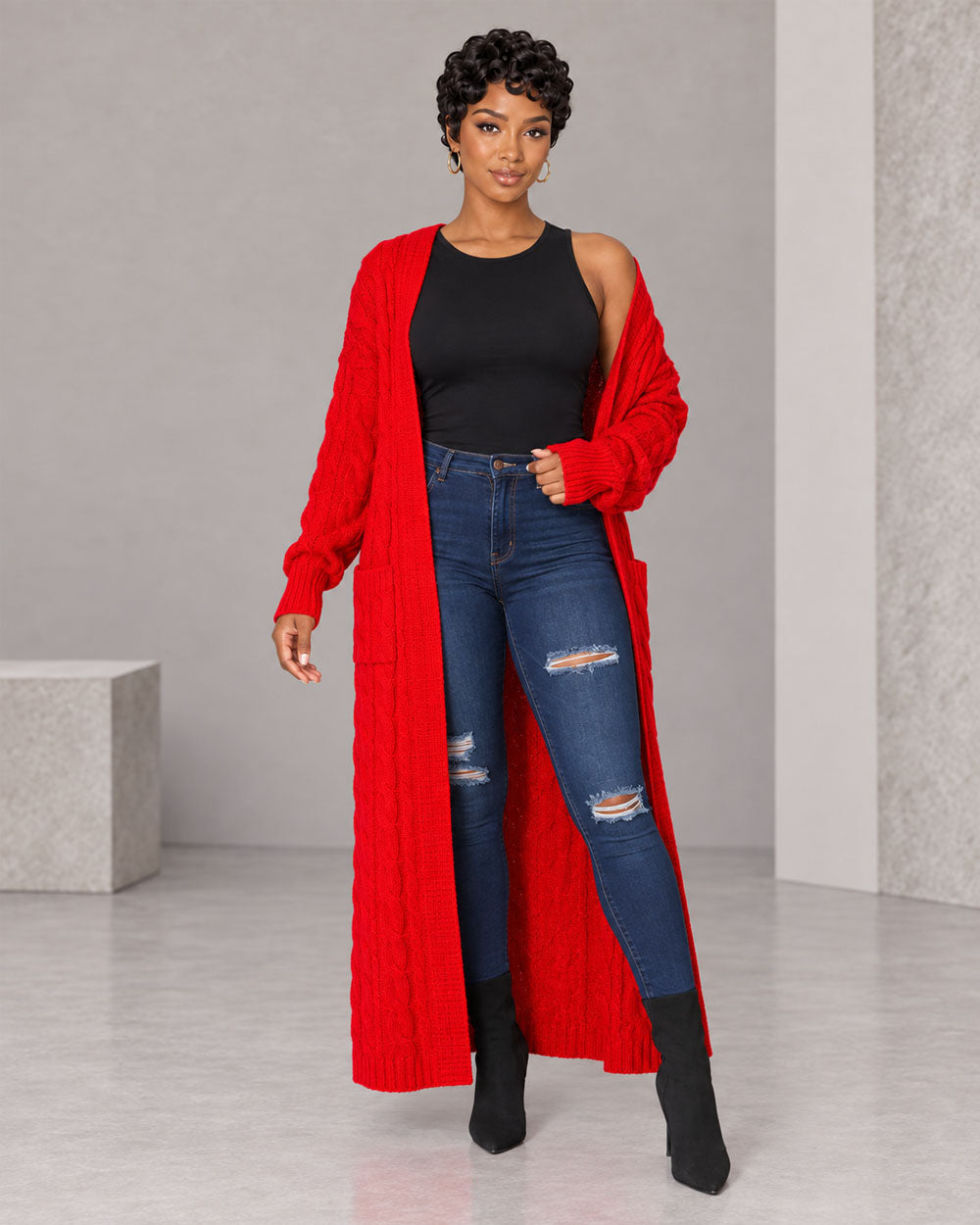 Cable Comfort Maxi Knit Cardigan