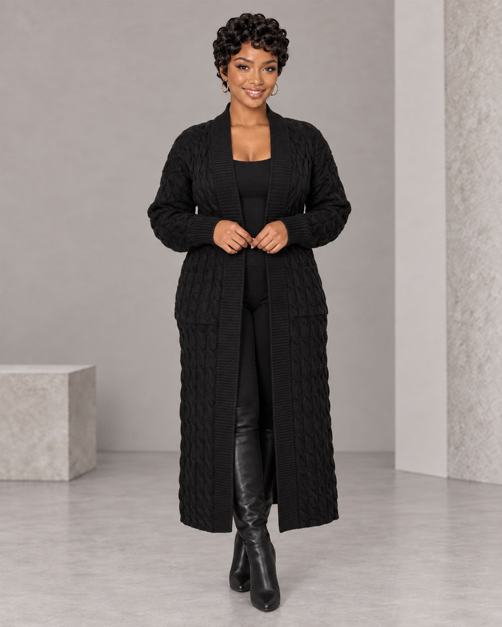 Cable Comfort Maxi Knit Cardigan