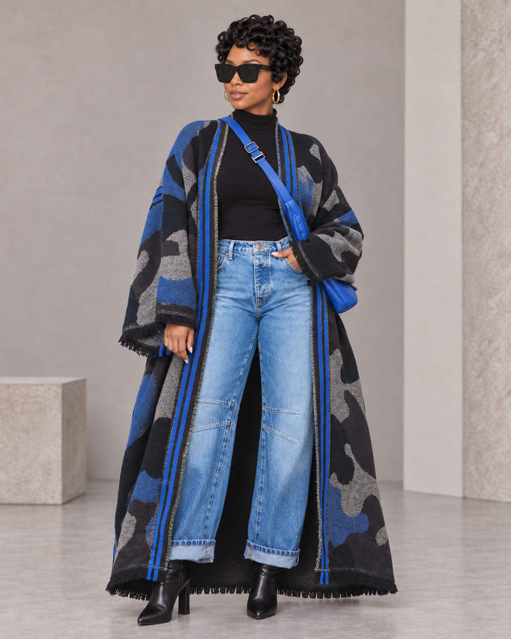 Camo Sweep Oversized Duster