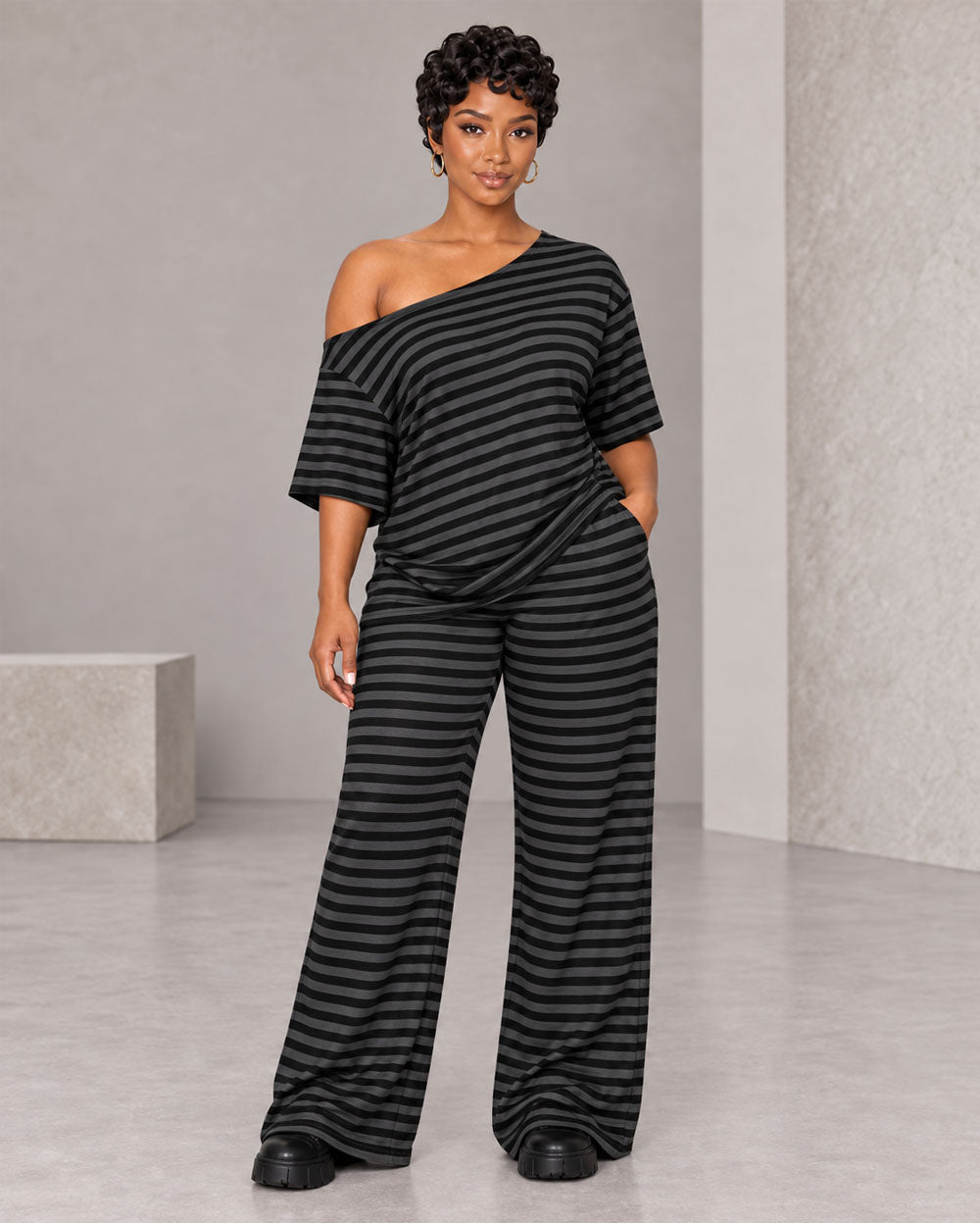 Easy Lines Striped Pant Set