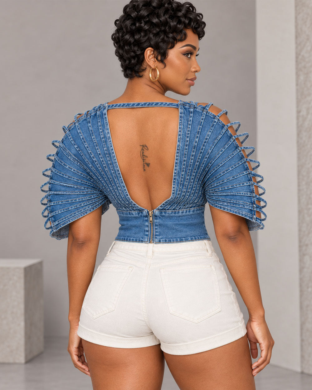 Fan Flight Denim Top or Set