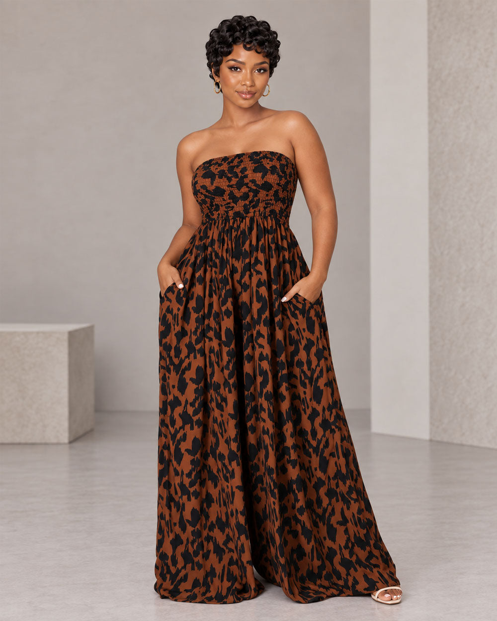 Free Flow Strapless Wide-Leg Jumpsuit