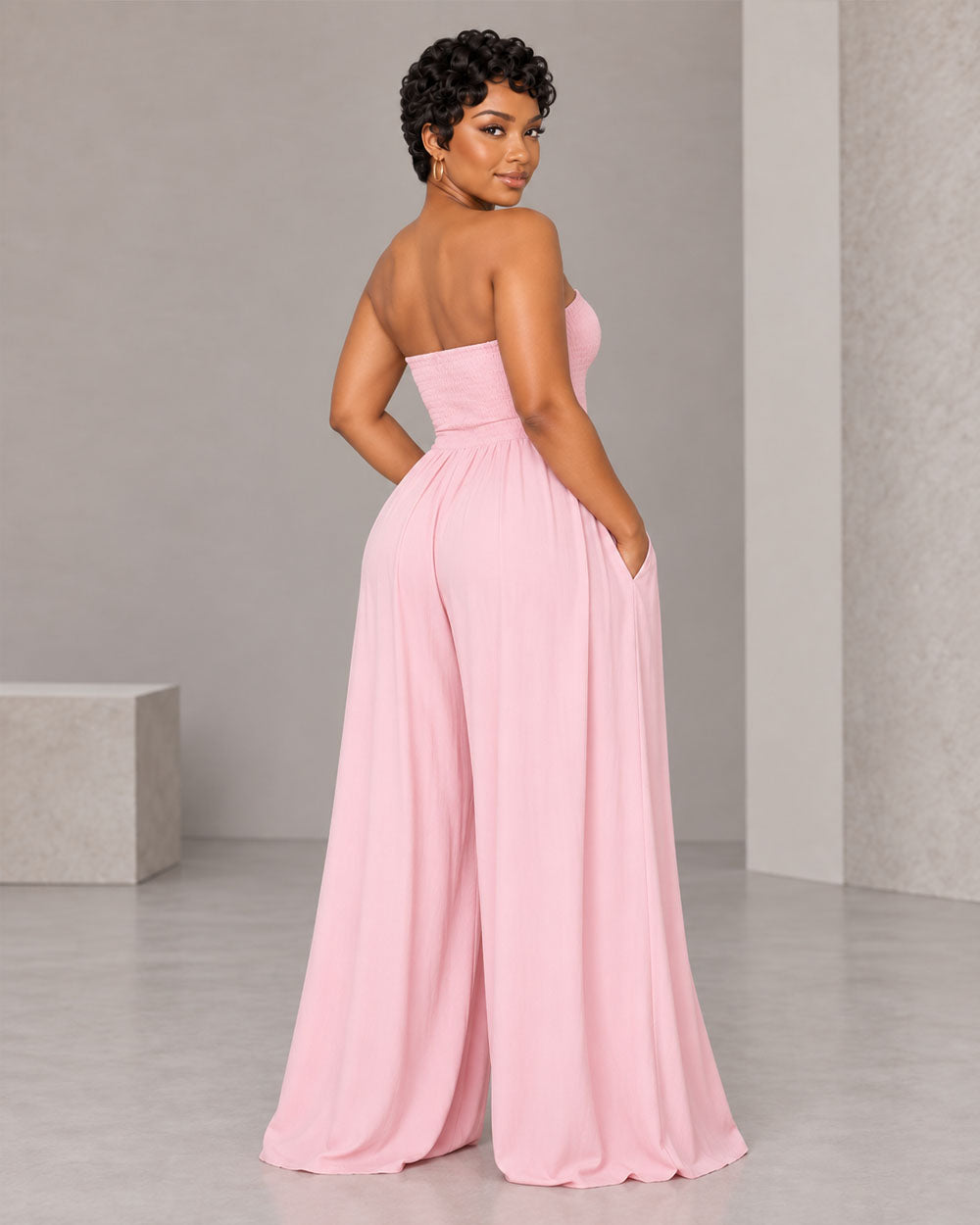 Free Flow Strapless Wide-Leg Jumpsuit