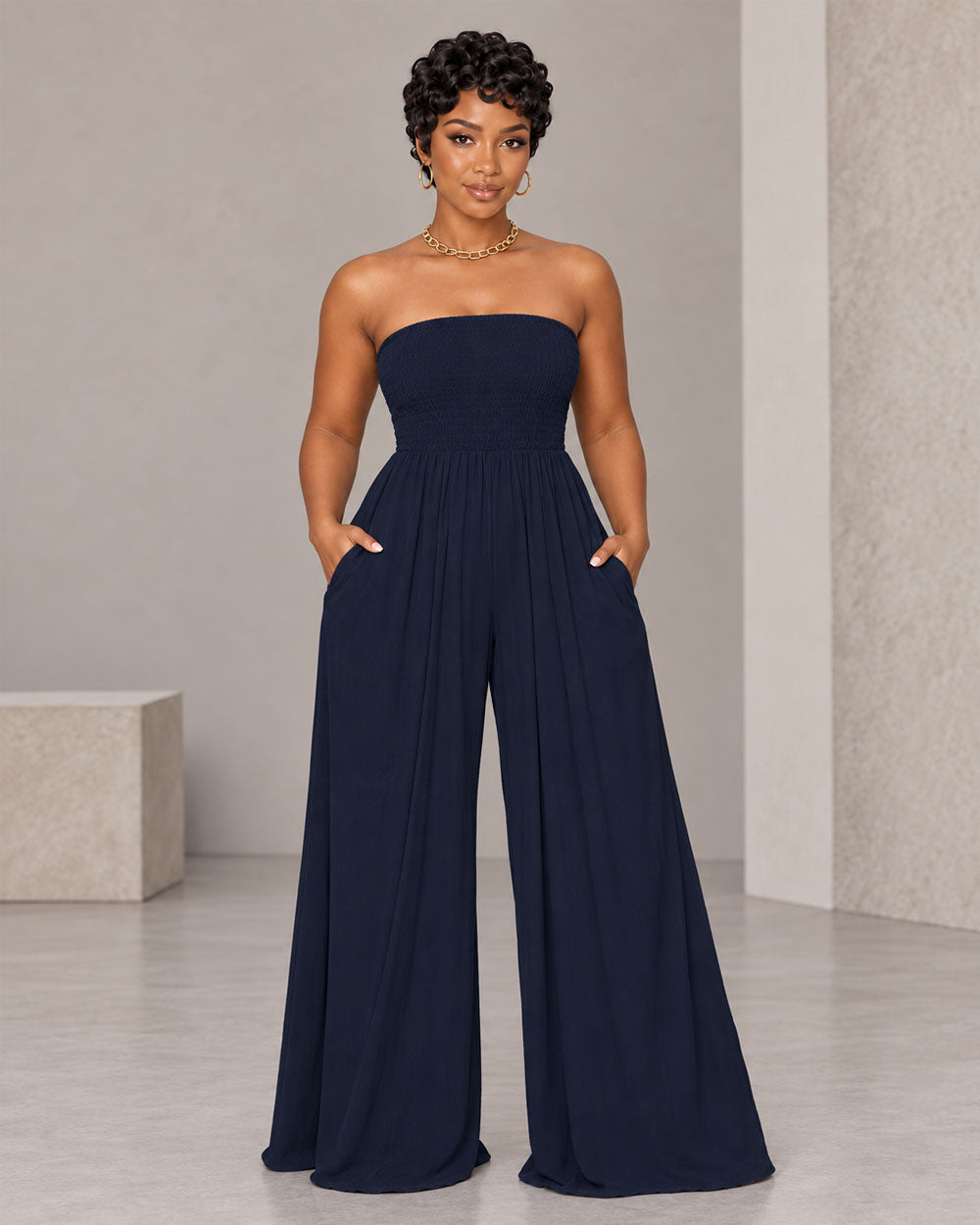 Free Flow Strapless Wide-Leg Jumpsuit