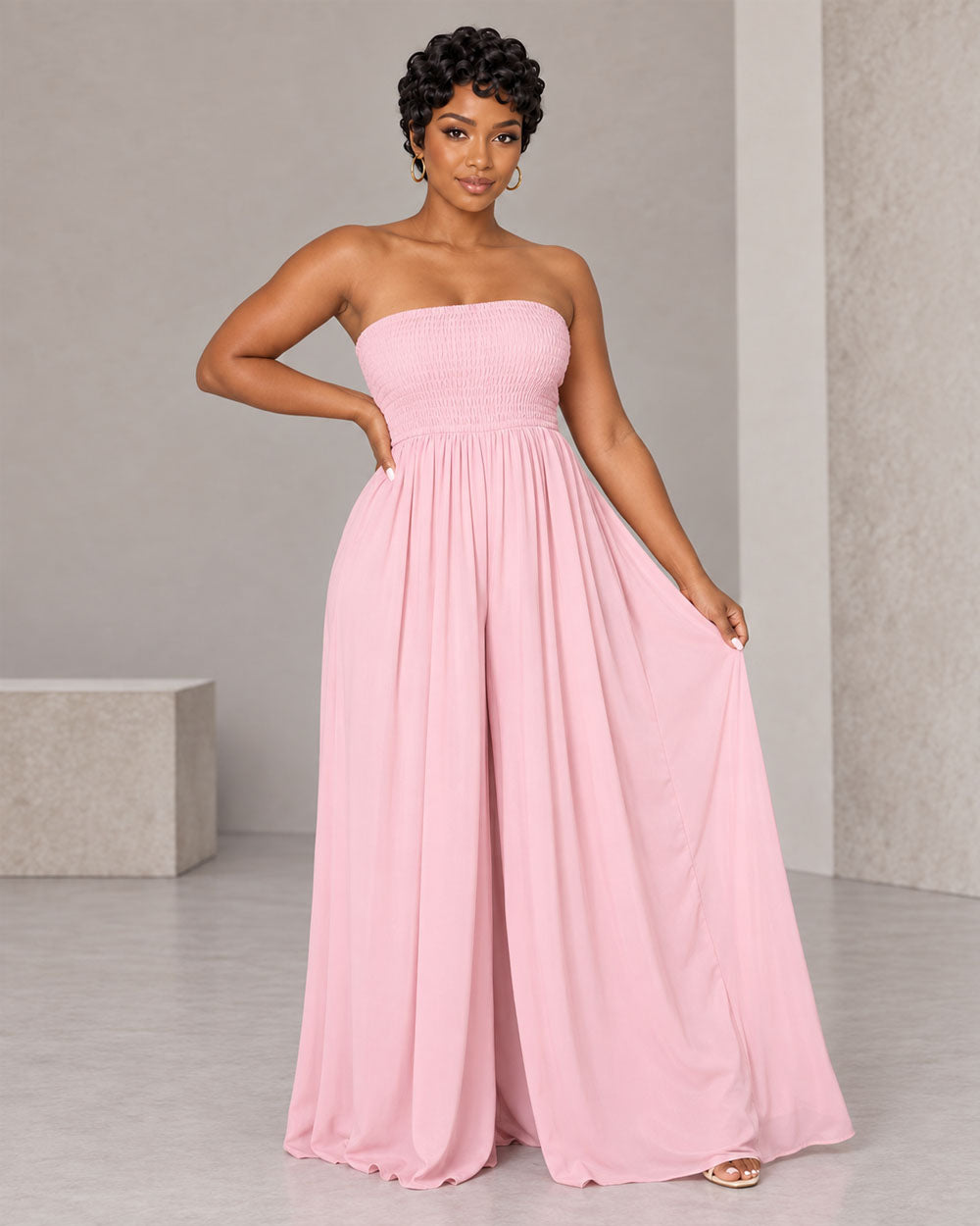 Free Flow Strapless Wide-Leg Jumpsuit