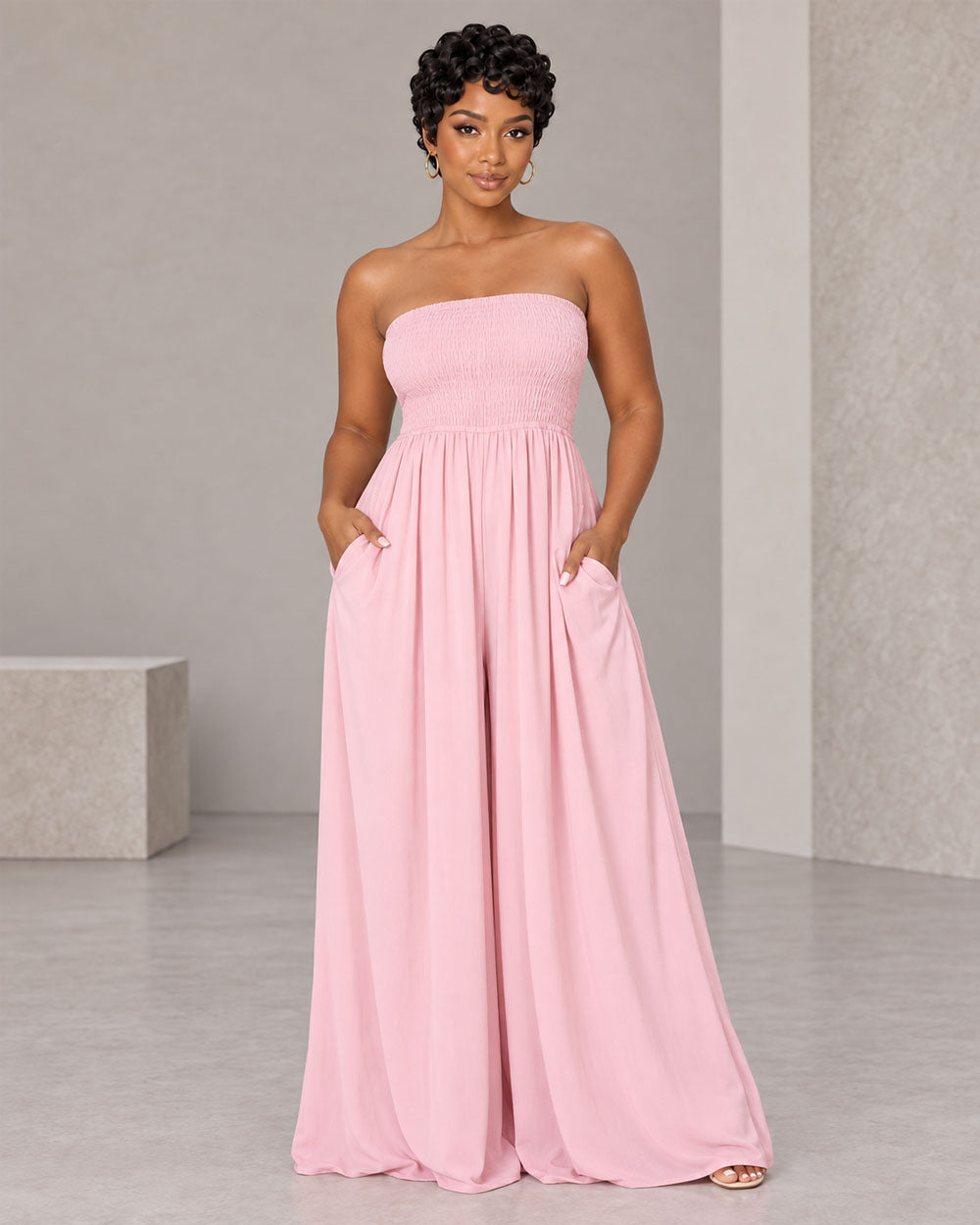 Free Flow Strapless Wide-Leg Jumpsuit