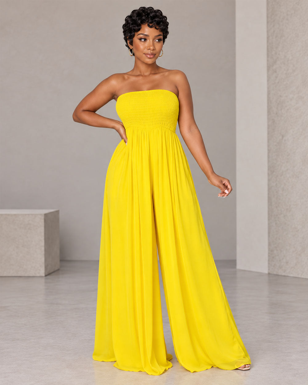 Free Flow Strapless Wide-Leg Jumpsuit
