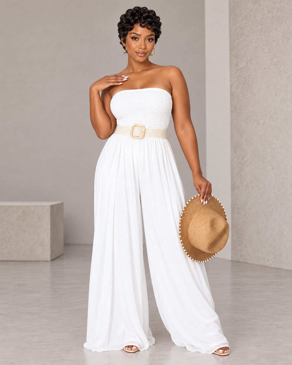 Free Flow Strapless Wide-Leg Jumpsuit