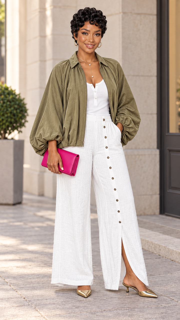 Look 004 - Olive & Ivory