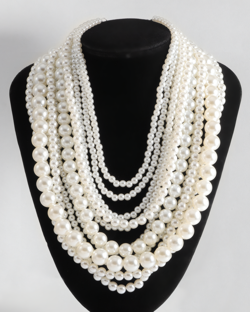 Twisted Layers Pearl Necklace