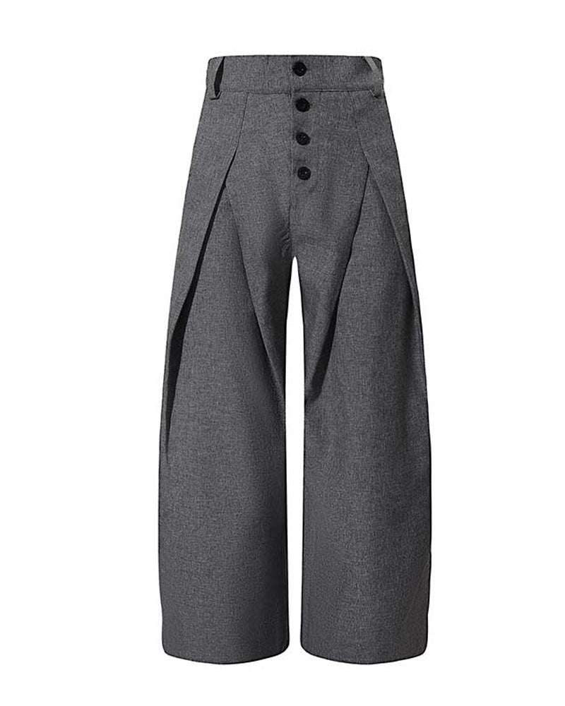 Curve Code Pleated Barrel-Leg Pants