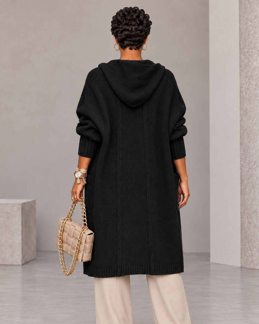 Stay Awhile Hooded Longline Cardigan