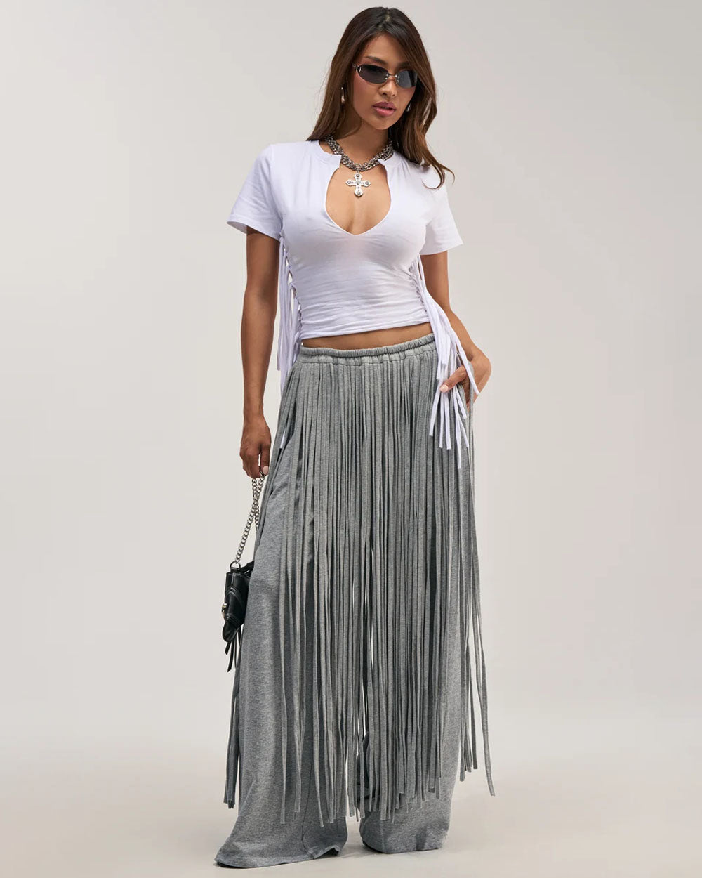 Full Swing Fringe Wide-Leg Pants