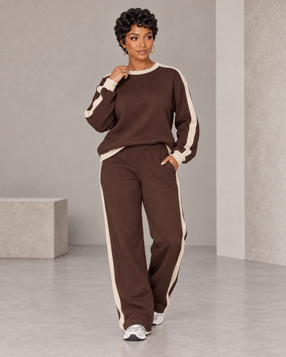 Weekend Route Drawstring Sweatsuit Set