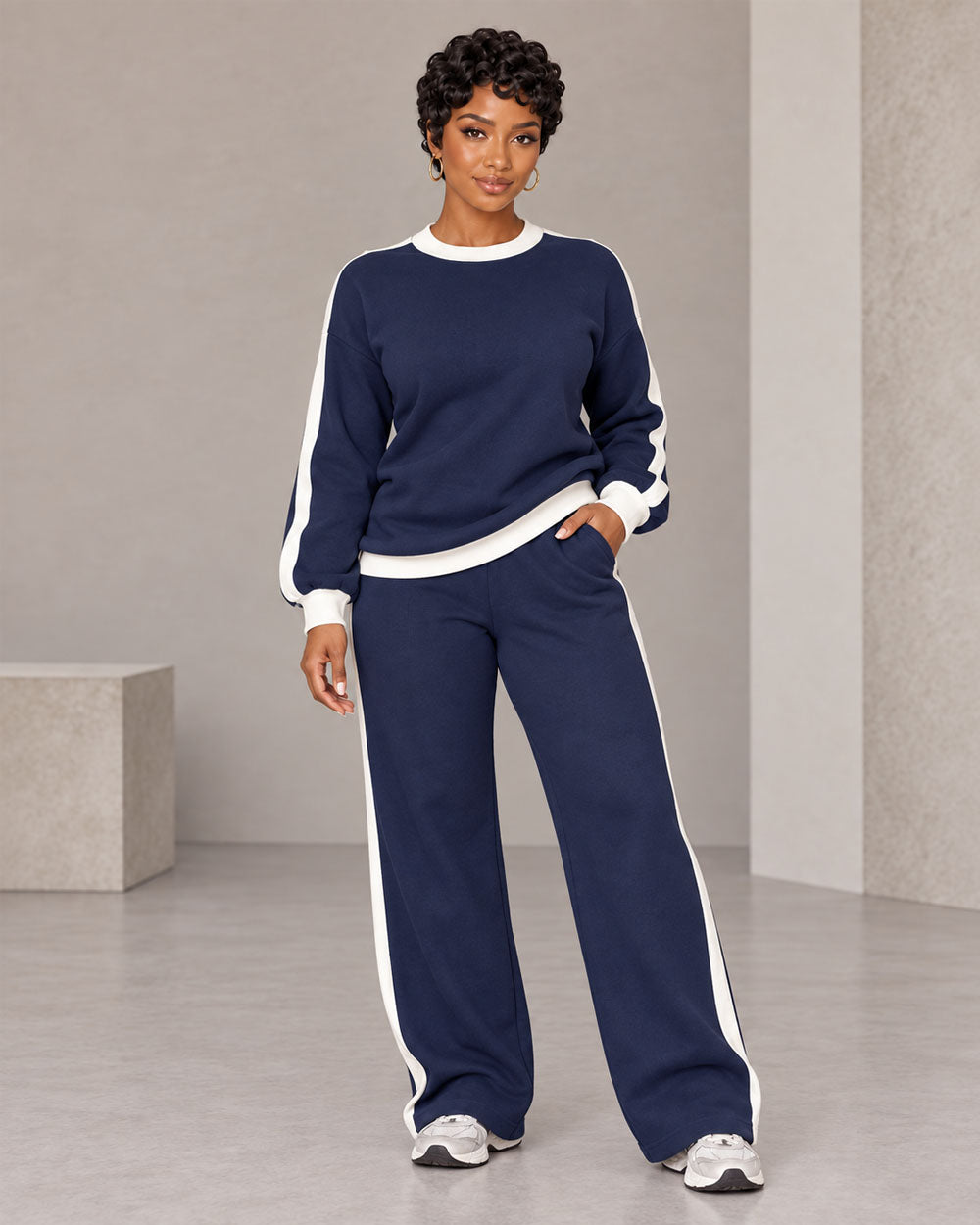 Weekend Route Drawstring Sweatsuit Set