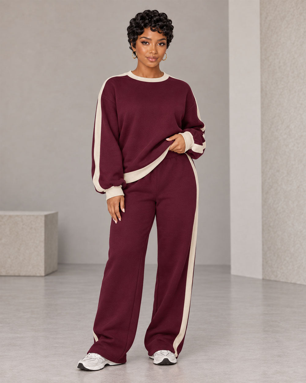 Weekend Route Drawstring Sweatsuit Set