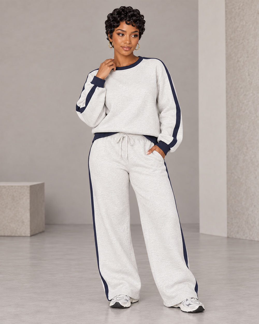 Weekend Route Drawstring Sweatsuit Set