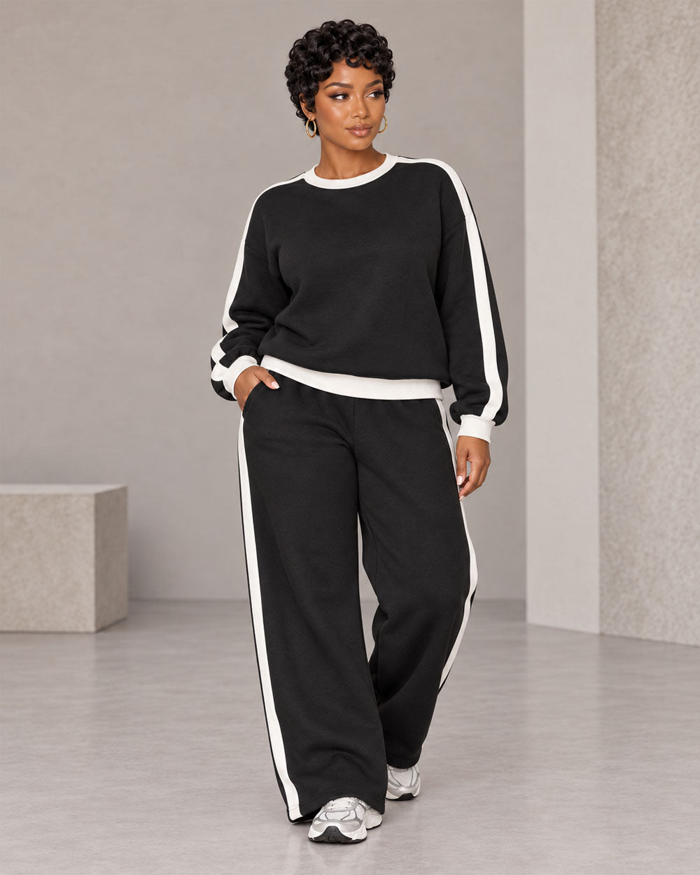Weekend Route Drawstring Sweatsuit Set