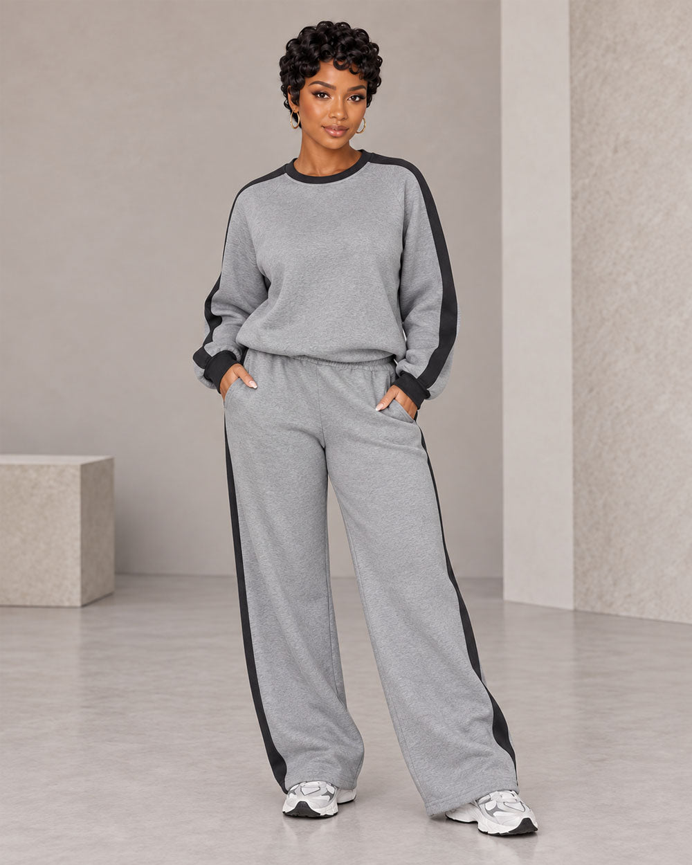 Weekend Route Drawstring Sweatsuit Set