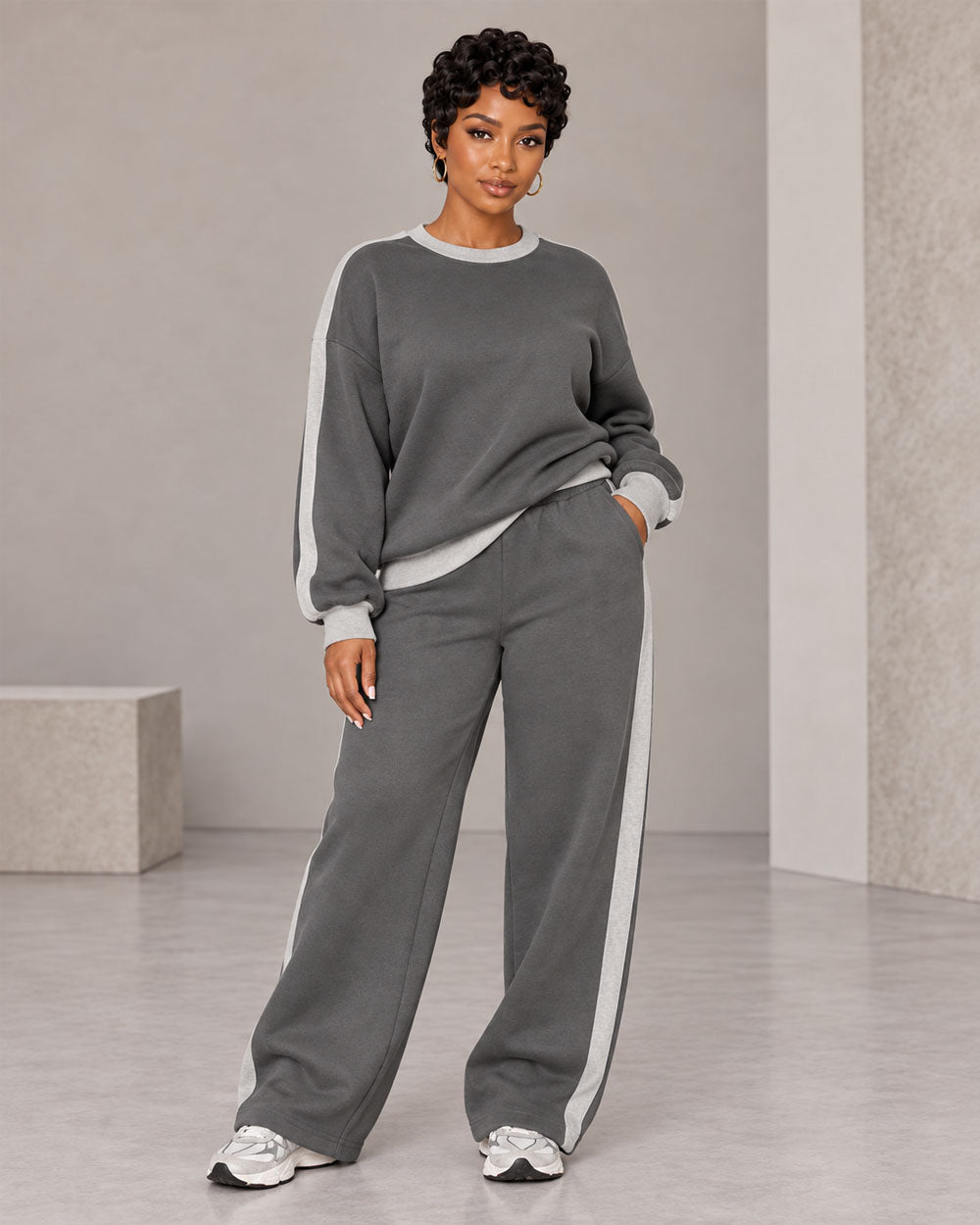 Weekend Route Drawstring Sweatsuit Set