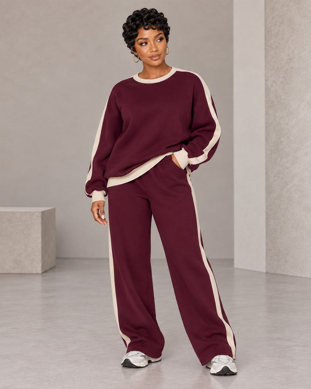 Weekend Route Drawstring Sweatsuit Set